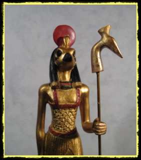 Horus mit Was Zepter Ägypten Figur Statue Deko gold  