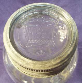 Crown Dominion Canada Glass Fruit Vegetable Canning Mason Jar Bottle w 