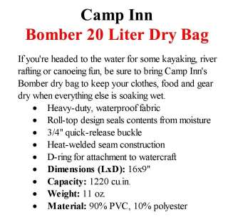 Camp Inn Bomber Rugged Waterproof 20 Liter Dry Bag  
