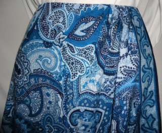 Womens NWT Charter Club Blue Handkerchief Print Skirt Size 20W 
