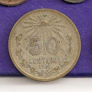 Mexico 50 Centavos 1921 Fine  
