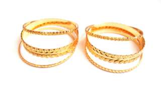 Faux 22k Gold Middle Eastern Style Bangle Set  