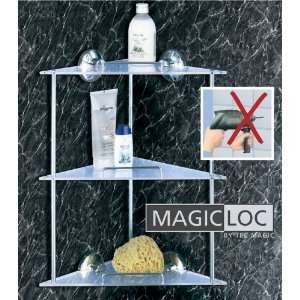 WENKO Magic Loc Badablage   Acryl/Chrom   3 Etagen Eckregal ohne 
