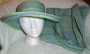    Colored Casual Wide Brim Beach Hat Matching Tote Hobo Bag Summer NWT