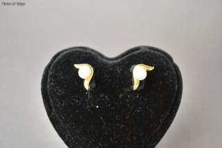 Auth MIKIMOTO 18K Gold Screw Back Earrings w/ 7mm Pearl  