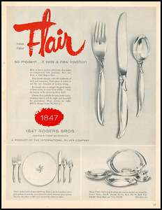 1955 vintage ad for Rogers Flair Silverware  1095  