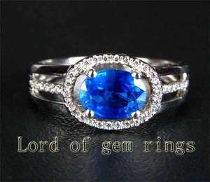 67ct Ceylon Sapphire /Diamond 14K White gold Gem Ring  