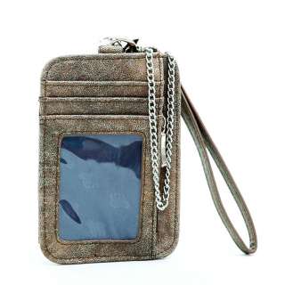 Cell phone iphone/ ipod case wallet w/ removable chain   brown  