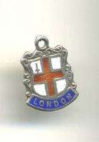 Vintage enamel SHIELD charm LONDON ENGLAND COAT OF ARMS  