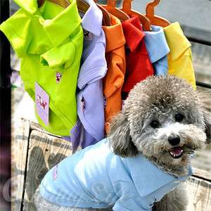 Dog Clothes Polo Shirt T Shirt 100% Cotton Pet Puppies Top Clothing 9 