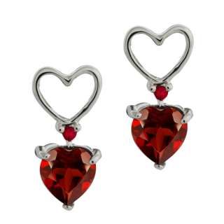 68 Ct Genuine Heart Shape Red Garnet Gemstone Sterling Silver 