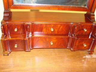 Bench Made Solid Mahogany Dresser Mirror with Drawers  
