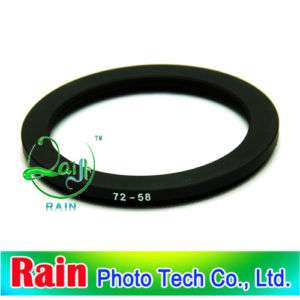 72 58 72mm 58mm Step Down Filter Ring Stepping Adapter  