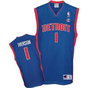 Detroit Pistons Iverson Trikot blau  Sport & Freizeit