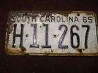 1965 SOUTH CAROLINA license plate ★ truck  