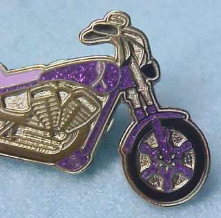 Relay for Life Purple Ribbon Motorcycle Biker Pin Tac  
