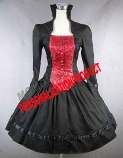 Victorian Gothic Lolita Brocaded Cotton Cosplay Dress  
