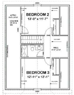 Complete House Plans floor plans  1376 s/f   3 bed/2 ba  