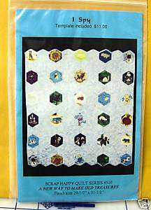 Pattern I Spy quilt scrap happy quilt template included  