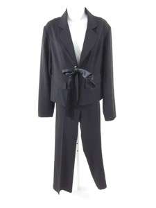 KENZIE 2pc Black Belted Blazer Jacket Pants Suit Sz 10  