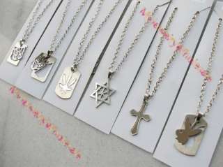 wholesale mixed lots 12 pieces Stainless steel Pendant & necklace 