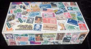 REALLY COOL 1970s STAMP DECOUPAGE CIGAR BOX  
