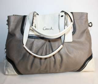  SPECTATOR LEATHER CARRYALL BAG TOTE GREY MULTI 17096 $428 NWT  