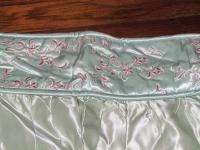 50s Watered Jade Vintage Fabric Drape Valance Panel  