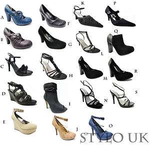 LADIES WOMEN HIGH HEEL BRIDAL PARTY OFFICE CASUAL SUEDE PU CLEARANCE 