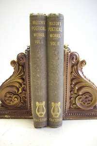 1853 2 Vol Set POETICAL WORKS JOHN MILTON Paradise Lost  