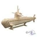 3D Holzbausatz Puzzel U Boot 30 Teile Schiff Holzschiff Modell Holz 