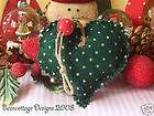 Handmade Green Star Fabric Heart Christmas Decoration
