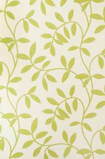 Feature Wallpaper Trailing Leaf Lime Green Cream Summer Spring LOVELY 