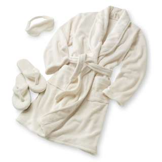Brookstone 3 in 1 Spa Comfort Set   Robe, Flip Flops, Eye Mask  