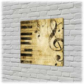   Tableau Canvas Déco PIANO Musique Vintage 20x20cm