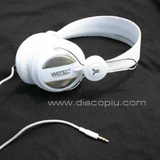 cuffie WESC OBOE white chrome OK x DJ iPod iPhone NUOVA  