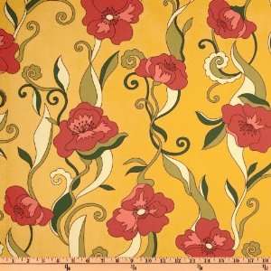 54 Wide Carver Floral Goldenrod Fabric By The Yard Arts 