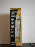 Fellowes 6 Outlet Surge Protector With Phone Jack   New  
