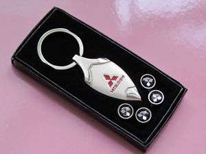 MITSUBISHI Schlüsselanhänger + 4 Ventilkappen Geschenk  