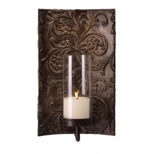  IMAX, Galicia Embossed Metal and Glass Sconce
