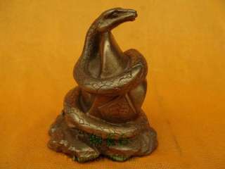 Chinese Zodiac vintage Bronze figurine Snake 3.2H  