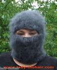 Mohair FUZZY SOFT THICK sweater Balaclava open grey