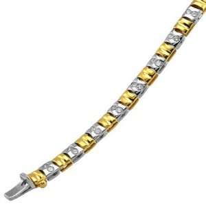  18KT Yellow and White Gold Diamond Bracelet Jewelry