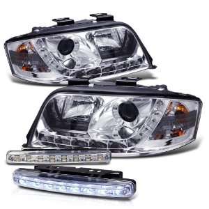  Eautolight 02 04 Audi A6 DRL LED Projector Head Lights+led 