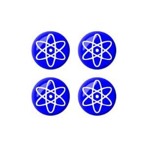   Symbol White Blue   Wheel Center Cap 3D Domed Set of 4 Stickers Badges