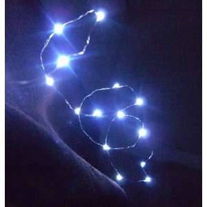 Battery Operated 20 LED String Lights on Silver Wire 7ft Long. For Use 