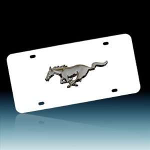 Ford Mustang Black Pearl Pony on Chrome Steel License 