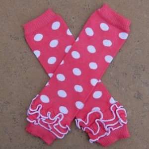  Legs Baby & Toddler Leg Warmers   Ruffle Dots   Pink Bubblegum Baby