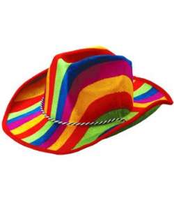 New Cowboy or Girl Rainbow Pride Striped Felt Party Hat 