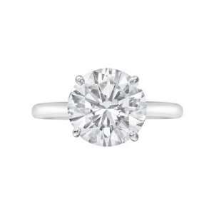  2.98 Carat Round Cut Diamond Engagement Ring Jewelry